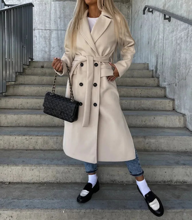 Warme trenchcoat voor vrouwen