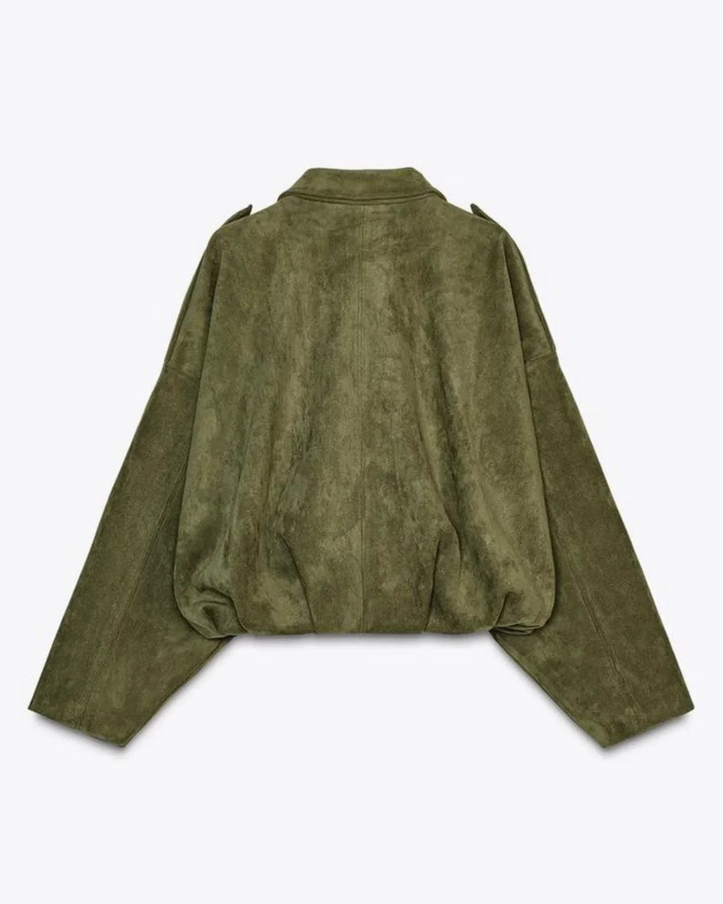 Dames Leren Jas Suede Oversized Warm