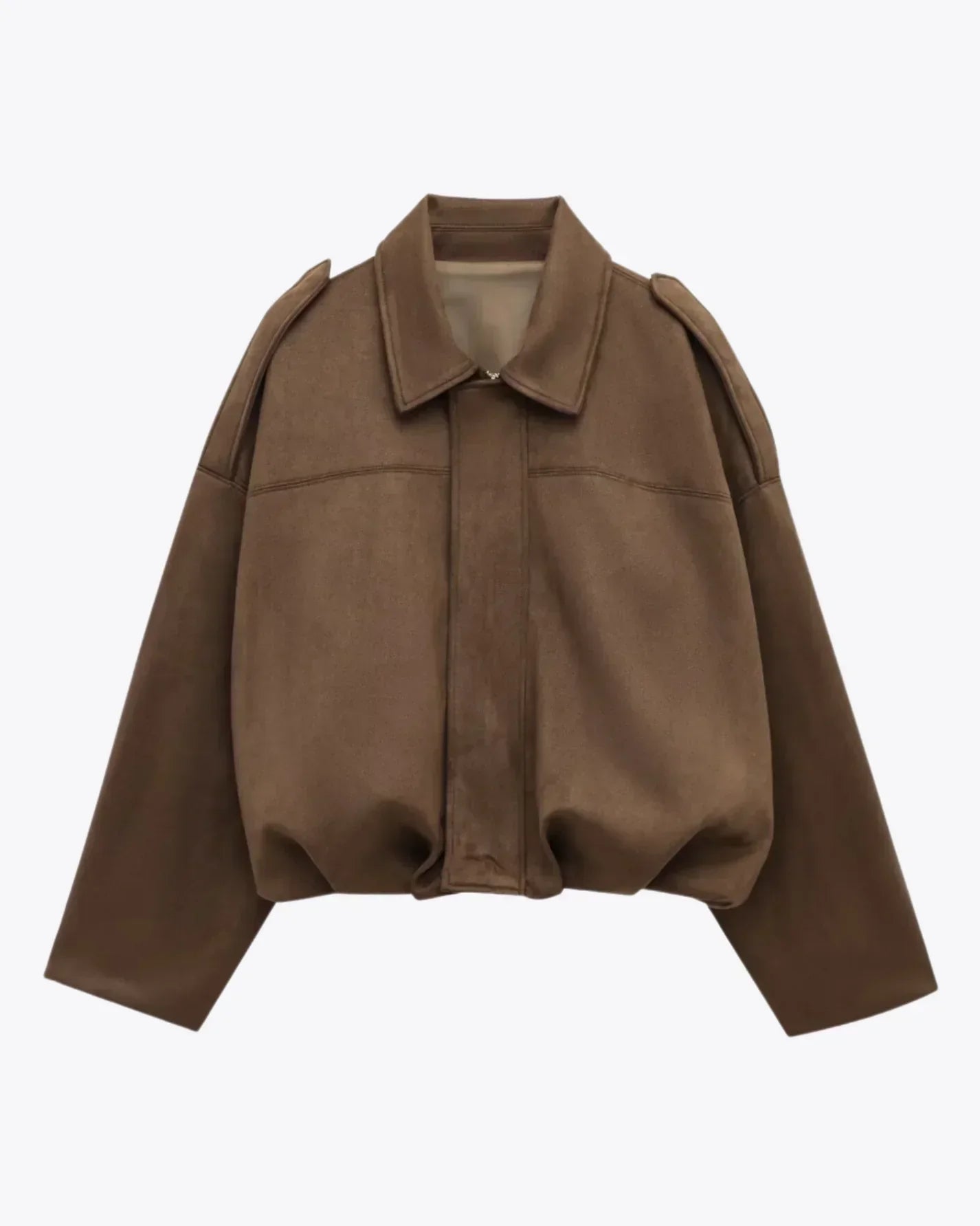 Dames Leren Jas Suede Oversized Warm