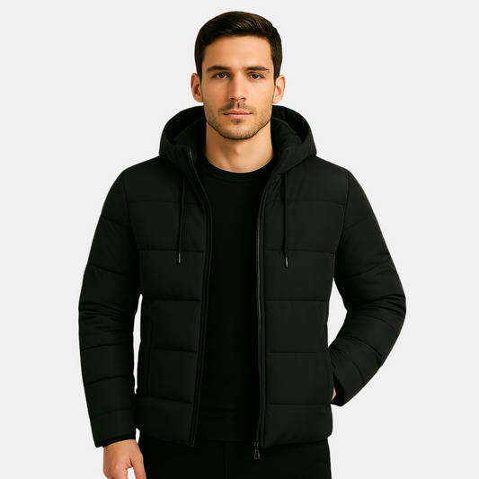 Gewatteerde Heren Winterjas Met Capuchon