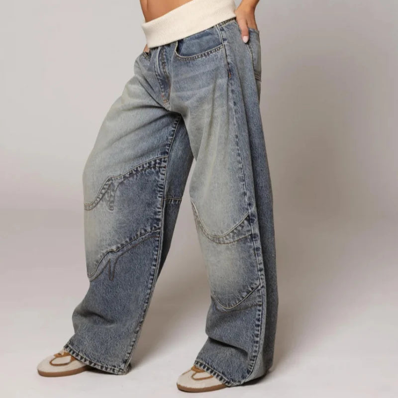 Lyra | Baggy Wide-Leg Jeans met Tailleband & Streetstyle Vibes