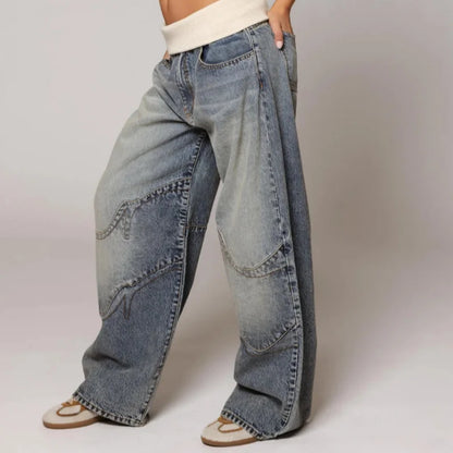 Lyra | Baggy Wide-Leg Jeans met Tailleband & Streetstyle Vibes