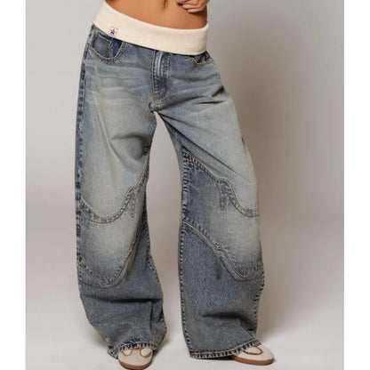 Lyra | Baggy Wide-Leg Jeans met Tailleband & Streetstyle Vibes