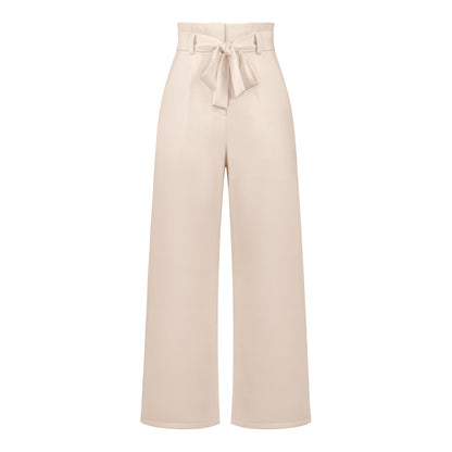 Soepele dames broek met hoge taille