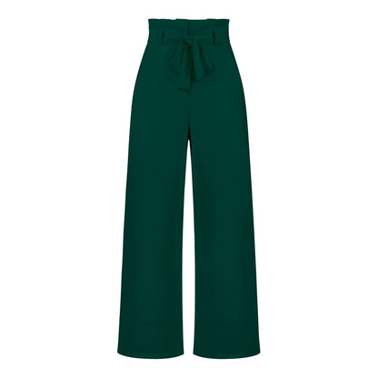 Soepele dames broek met hoge taille