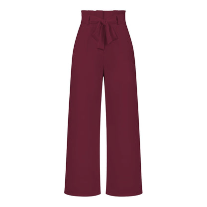 Soepele dames broek met hoge taille