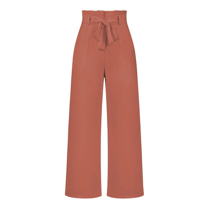 Soepele dames broek met hoge taille