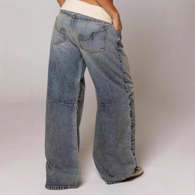 Lyra | Baggy Wide-Leg Jeans met Tailleband & Streetstyle Vibes