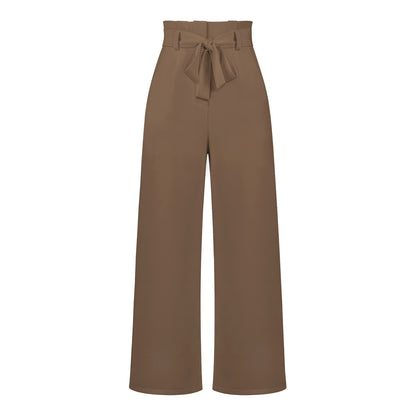 Soepele dames broek met hoge taille