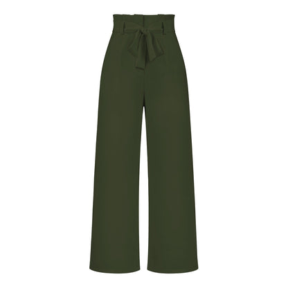 Soepele dames broek met hoge taille